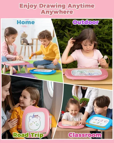 Miniatura 6 de KOKODI Pizarra de Dibujo Magnética, Juguetes para Niñas de 1 a 2 Años, Gran Tablero de Garabato para Aprender y Educar para Bebés de 1, 2 y 3 Años
