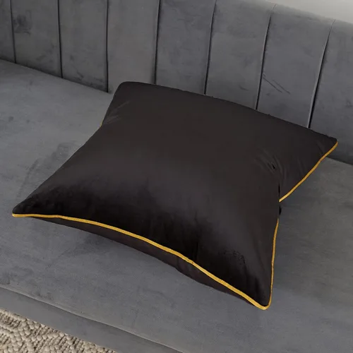 Miniatura 2 de Avigers Funda de cojín cuadrada de 60 x 60 cm, funda de cojín sólida de lujo moderna, funda decorativa para cojín para sofá, sala de estar, Negro