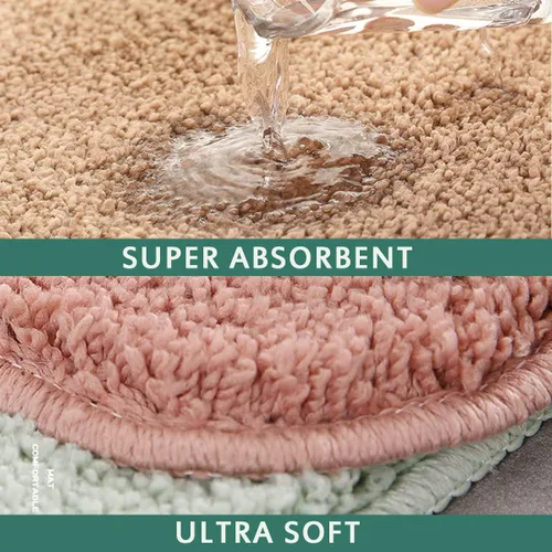 Miniatura 4 de Alfombra de baño de 16 x 24 pulgadas, microfibra de felpa lanuda absorbente de agua, lavable a máquina, antideslizante y suave, color azul oscuro