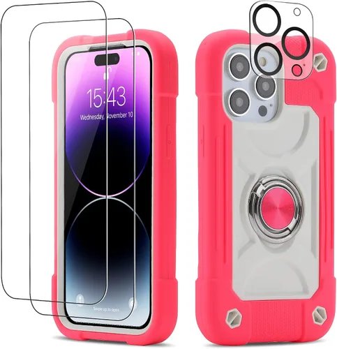 Miniatura 84 de Funda para iPhone Se3/iPhone Se2, iPhone 6/6S, iPhone 7/iPhone 8 de 4.7 pulgadas con soporte de anillo, con 2 protectores de pantalla resistentes