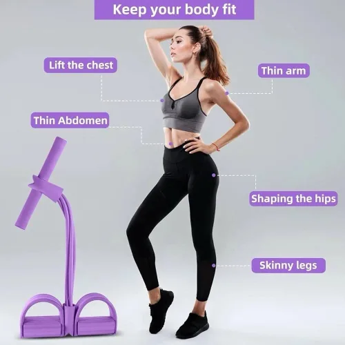 Miniatura 2 de SZ - Juego de bandas de resistencia – 2 piezas figura 8 bandas de resistencia y tubos de resistencia de pedal para entrenamiento de cuerpo completo