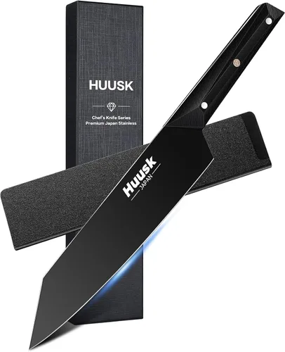 Miniatura 12 de Huusk Cuchillo de chef Damasco de 8 pulgadas, cuchillo de cocina japonés súper afilado Damasco VG-10, cuchillos de cocina profesionales con mango