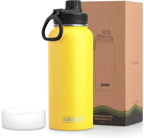 Miniatura 29 de koodee Insulated Water Bottle, 32 oz Stainless Steel Double Wall Vacuum Wide Mouth Sport Bottle with Leakproof Spout Lid (Navy)