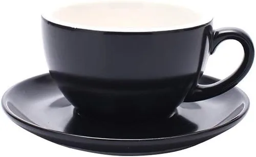 Miniatura 23 de Coffeezone Taza y Platillo de Café Espresso Doble, Cappuccino Pequeño y Café Especial, Porcelana de Hueso Nueva para Cafetería y Barista
