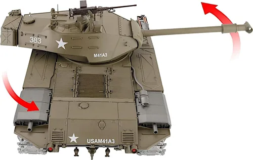 Miniatura 5 de POCO DIVO Walker Bulldog M41A3 US Tank, 1/16 RTR RC Vehículo Militar, Heng Long 3839 MS Edition Upgrade Steel Gear Metal Track Sprocket, Airsoft