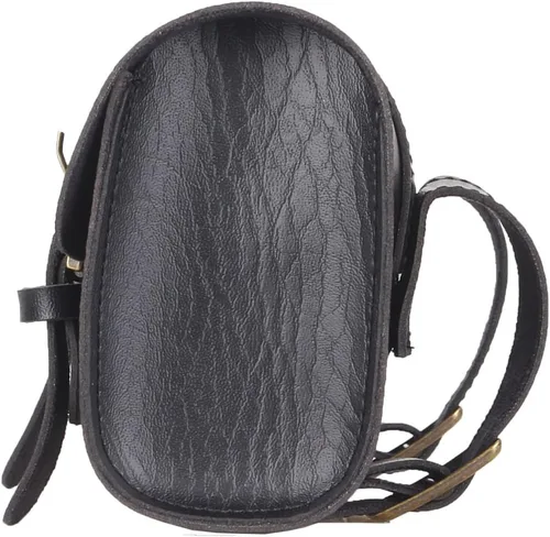 Miniatura 5 de Bolsa de Manillar de Bicicleta Retro de PU Cuero Impermeable Alforja de Bicicleta Cesta Frontal Vintage Bolsa de Asiento Trasero para Bicicletas