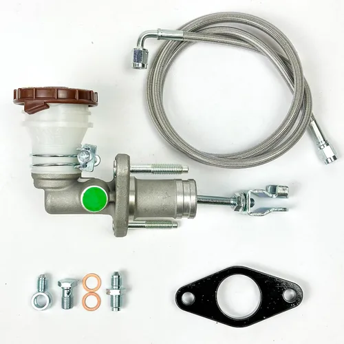 Miniatura 9 de S2000 (S2K) Kit de cilindro maestro de embrague (CMC) compatible con Honda Civic EK K Swap Línea de embrague de acero inoxidable 1996-2000 (negro)