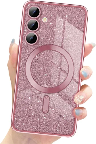 Miniatura 34 de Newseego Funda ultra magnética para Samsung Galaxy S22, funda de lujo con purpurina para mujeres y niñas, protección completa de la lente de la Negro