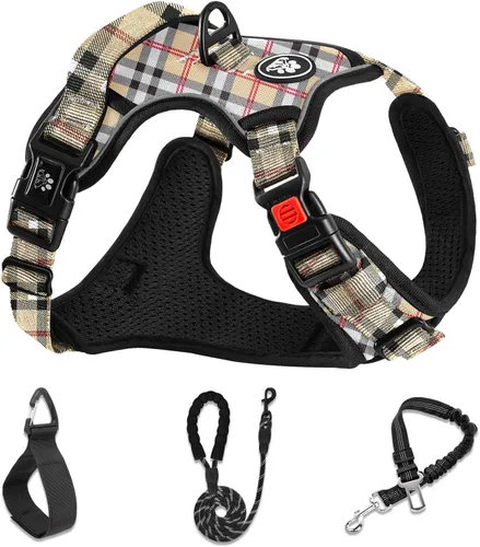 Miniatura 8 de NESTROAD Arnés para Perro Sin Tirones, Arnés de Chaleco para Perro Oxford Ajustable con Correa, Arnés Reflectante Sin Ahogo para Mascotas con Mango