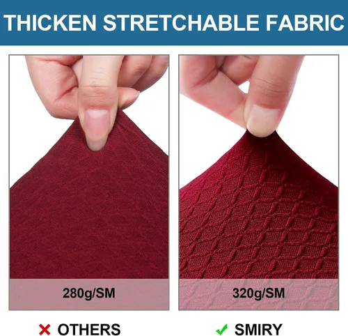Miniatura 4 de smiry Fundas de asiento impermeables para sillas de comedor, juego de 6, fundas elásticas de jacquard extraíbles y lavables, sin fundas traseras