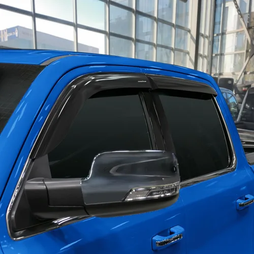 Miniatura 5 de Goodyear Deflectores de ventana lateral inastillables para camiones Dodge RAM 1500 2019-2026 Crew Cab, protectores de lluvia con cinta, viseras