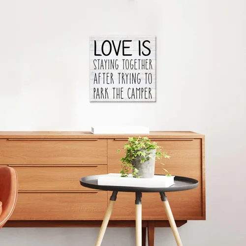 Miniatura 4 de Lienzo impreso con texto en inglés «Love Is Staying Together» para casa de campo, decoración de pared rústica para campamento, póster