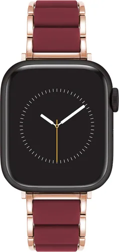 Miniatura 8 de Anne Klein Silicone Fashion Bracelet for Apple Watch, Secure, Adjustable, Apple Watch Replacement Band, Fits Most Wrists Negro/Oro rosa