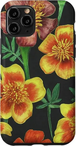 Miniatura 10 de iPhone 15 Marigolds Yellow Orange Spring Flower Pattern Case