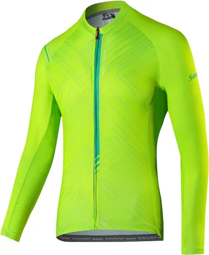 Miniatura 26 de Santic - Camiseta de ciclismo para hombre, manga larga, reflejante, cremallera completa, con bolsillos