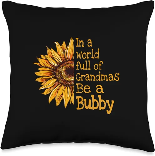 Unique Christmas Birthday Mother's Day Gifts Shop In A World Bubby Judía Yiddish Grandma - Almohada de 16 x 16 pulgadas, multicolor