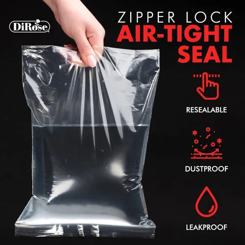 Miniatura 4 de DiRose - Bolsas de plástico transparente con cierre resellables con cremallera, resistentes, gruesas, resistentes, para organizar, viajar, enviar