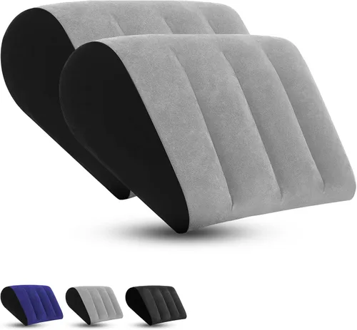 TheClover Cojín inflable portátil de cuña – Paquete de 2 posicionadores corporales almohada plegable de cuña para dormir, espalda, viajes, cama,