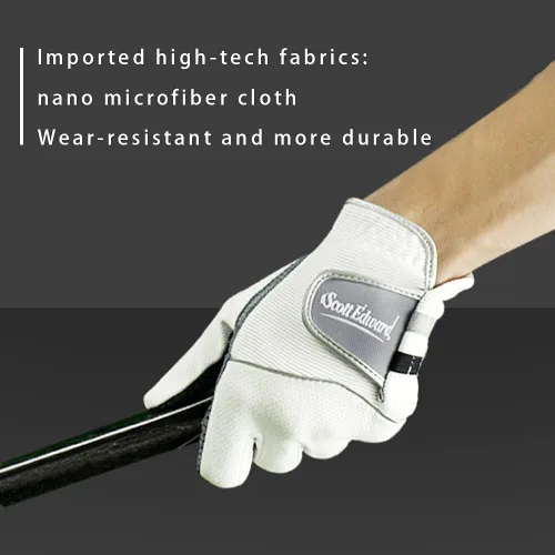 Miniatura 5 de Scott Edward Guante de golf para hombre, antideslizante, transpirable, suave, lavable, para usar en la mano izquierda, palma azul oscuro Negro