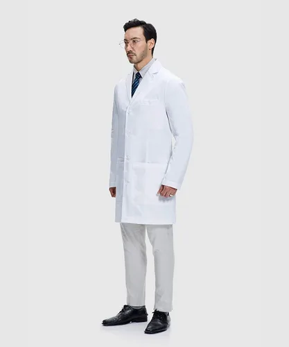 Miniatura 3 de Dr. James Abrigo de laboratorio de calidad para hombre, ajuste a medida, bolsillos para tableta de smartphone, 38 pulgadas