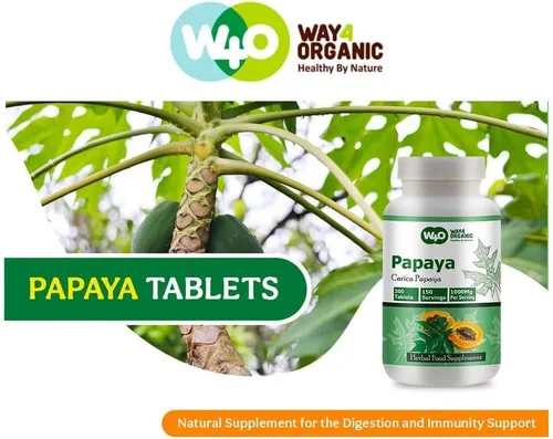 Miniatura 4 de Cápsulas de extracto de hoja de papaya (tabletas) - 300 píldoras, 150 porciones, 1000 mg, apoya la inmunidad plaquetaria y la digestión