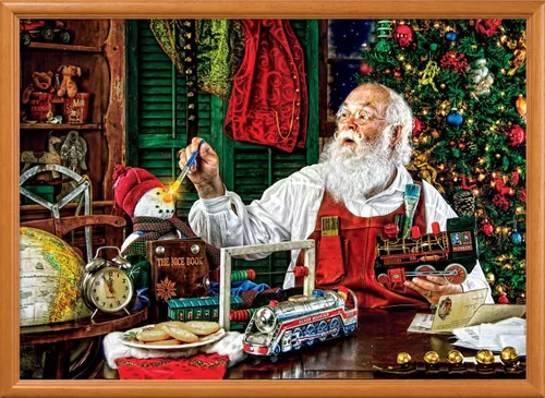 Miniatura 7 de MasterPieces Rompecabezas de Navidad de 1000 piezas, taller de Santa, 19.25 x 26.75 pulgadas