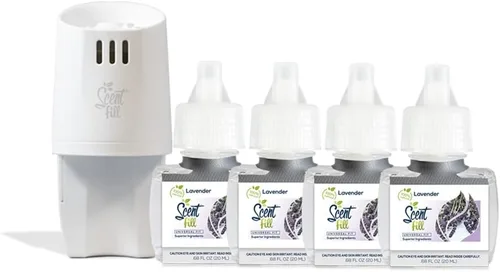 Miniatura 18 de Scent Fill Ambientador enchufable 100% natural de lavanda y vainilla, recargas de aceite perfumado, 2 recargas + difusor