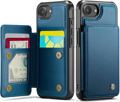 Miniatura 69 de Vinich Funda tipo cartera para iPhone 11 con tarjetero, bloqueo RFID, ranuras de crédito, función atril, a prueba de golpes, para iPhone 11 de 6.1