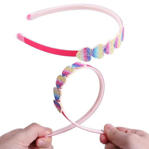 Miniatura 3 de Diademas para niñas, 10 unidades, diadema brillante para bebé, bandas para el cabello con purpurina, bandas coloridas para la cabeza para niñas
