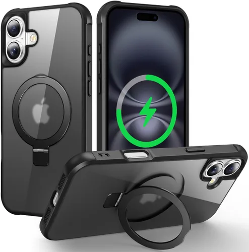 Miniatura 153 de CHAOFEnG Funda magnética compatible con iPhone 11 con soporte, prueba de caídas de grado militar, compatible con imán, anillo translúcido, parte