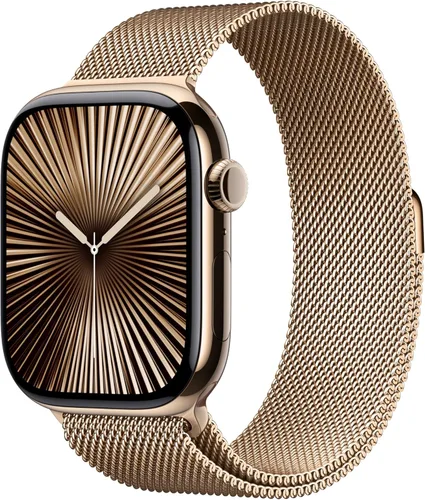 Miniatura 30 de Apple Watch Series 10 (42 mm, GPS) con caja de aluminio negro azabache, correa deportiva negra, S/M monitor fitness, app ECG, pantalla Retina Caja