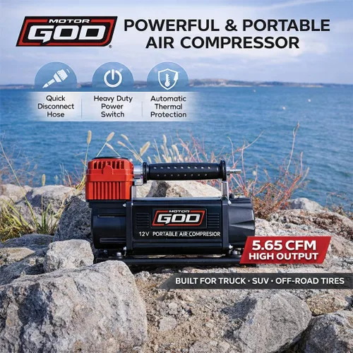Miniatura 3 de Compresor de aire portátil de 12 V, inflador de neumáticos de alta resistencia de 5.65 CFM para camiones, SUV y vehículos todoterreno, bomba de aire