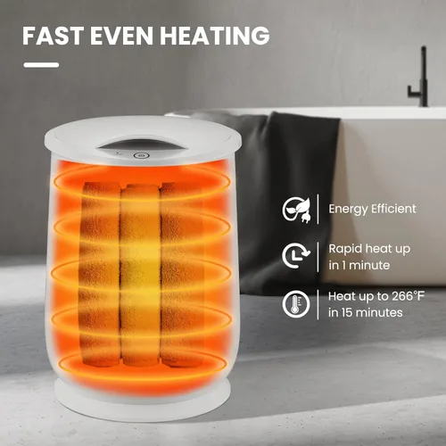 Miniatura 2 de WELLHUT Calentador de toallas calientes de 21 litros, calentadores de toallas de baño con soporte para fragancia, función de aislamiento, Gris