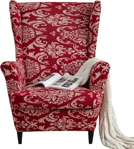 Miniatura 15 de Funda impermeable para silla con respaldo de ala, fundas elásticas de jacquard para silla con respaldo de ala de 2 piezas, funda de sofá