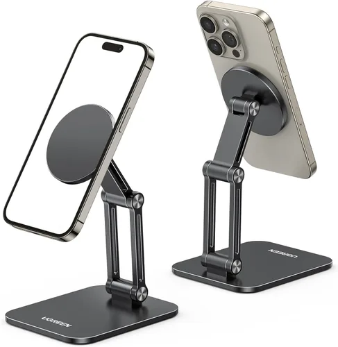 UGREEN Soporte Magnético para Teléfono Compatible con Soporte MagSafe para Escritorio Diseño Ergonómico Ajustable, Soporte de Teléfono Celular de