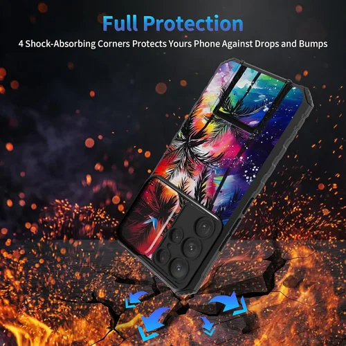 Miniatura 826 de Funda para Samsung Galaxy S22 Ultra 5G, Galaxy S22 Ultra con cubierta de cámara deslizante, funda resistente de doble capa con función atril Black