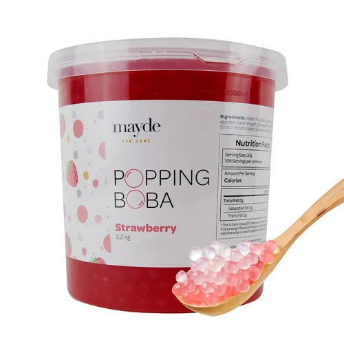 Miniatura 18 de Mayde Perlas de Boba Popping para bebidas, postres y cuencos de desayuno, perlas explosivas de arándanos (sabor a arándano, 7 libras)