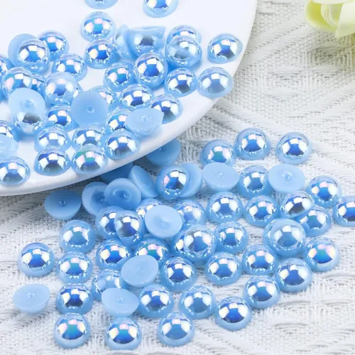 Miniatura 58 de 1500 PIEZAS 4mm Perlas Blancas de Media Parte Plana para Manualidades Joyería Álbum de Recortes Decoración de Uñas, Perlas de Parte Plana para Blanco