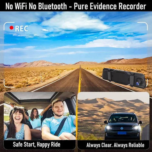 Miniatura 9 de JOMISE G814 11" 4K+2.5K Cámara de Espejo Retrovisor — Sin WiFi/Bluetooth, Cámara de Salpicadero Frontal y Trasera, Grabadora de Evidencia Pura