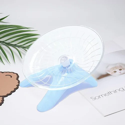 Miniatura 4 de Platillo Volador de Hámster Rueda de Ejercicio Silenciosa para Hámsters, Jerbos, Ratones, Erizos y Otras Mascotas Pequeñas Rueda Silenciosa para Azul