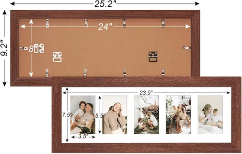 Miniatura 698 de Marcos de Fotos Collage de 13.5X15.5 con 7 Aberturas para Fotos de 4X6, Marco de Fotos Múltiples con Paspartú para Decoración de Pared, Grano