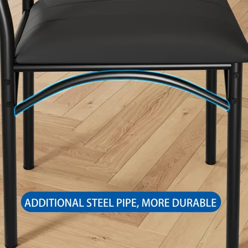 Miniatura 6 de IDEALHOUSE Juego de mesa de comedor para 4, mesa de cocina con sillas para 4, mesa de comedor rectangular de madera con banco tapizado para espacios