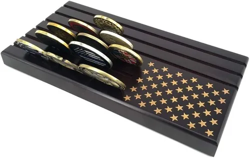 Miniatura 6 de Soporte de exhibición militar de 6 filas con bandera americana