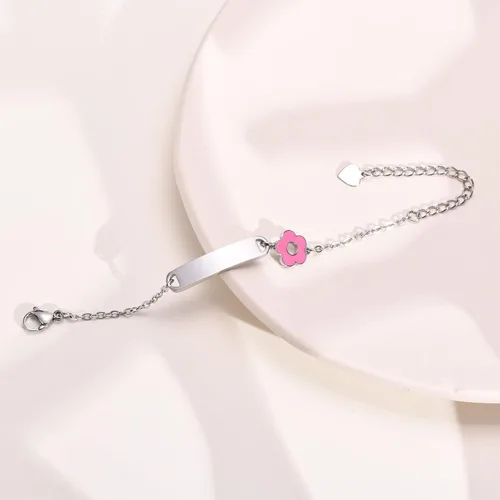 Miniatura 138 de Pulsera de barra para bebé: chapado en oro de 18 quilates, pulsera con placa de identificación personalizada para niños pequeños de mamá, nombre