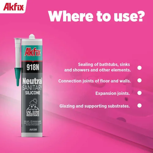 Miniatura 4 de Akfix 918N Masilla de Silicona 100% Negra para Cocina y Baño (2x10.5 fl.oz.) - Sin Disolventes, Bajo Olor, Resistente a los Rayos UV y al Agua