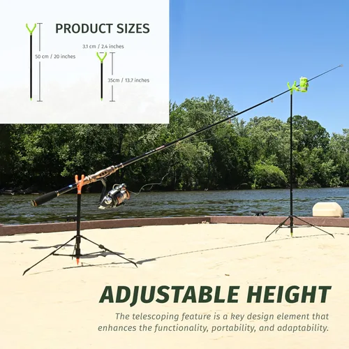 Miniatura 6 de FISHIN' STIX - Kit listo para pescar, incluye soporte para caña de 30 pulgadas, trípode de soporte todo terreno y alarma de mordida