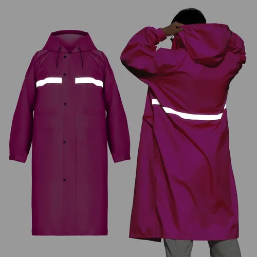Miniatura 3 de Coralrain Impermeable largo con capucha de seguridad, impermeable, chaqueta de lluvia de emergencia, poncho para hombres, mujeres y adultos