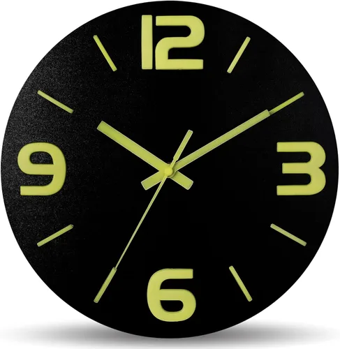 Miniatura 24 de HZDHCLH Reloj de pared con pilas, reloj de pared naranja, reloj de pared de 8 pulgadas, silencioso, sin tictac, números 3D modernos para cocina