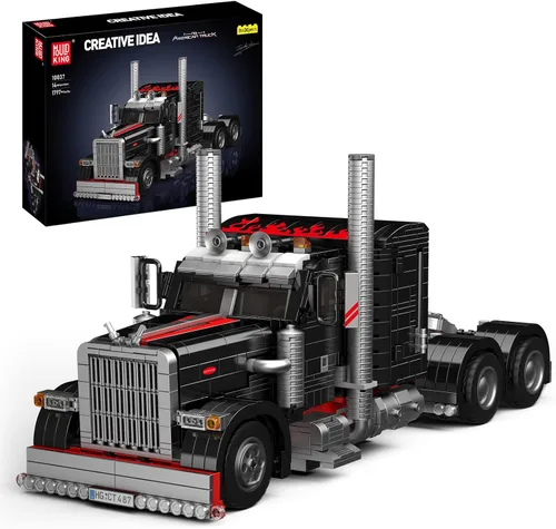 Mould King 10037 Technique US Truck The Black Monster Modelo, Kit de coche deportivo con tecnología creativa, exhibición para coleccionistas (1797