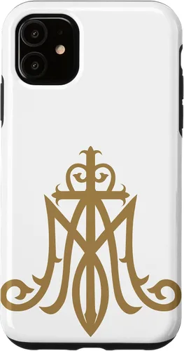 Miniatura 7 de Funda católica con monograma para iPhone 15 Virgin Mary Insignia Ave Maria
